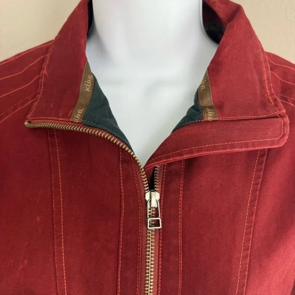 Kuhl Burr Red Patina Dye Moto Jacket Size Small - Picture 3 of 16